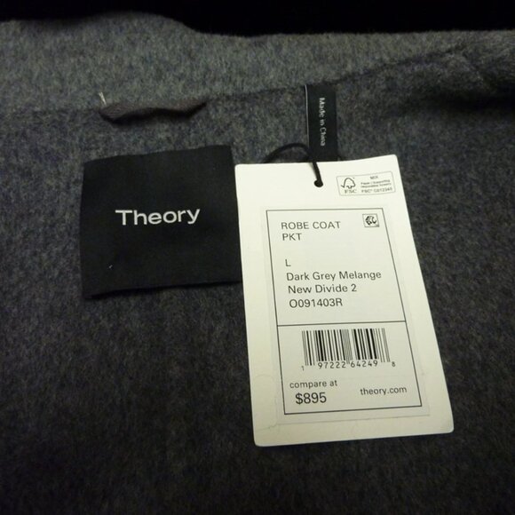 Theory Wool & Cashmere-Blend Robe Coat - Picture 9 of 9